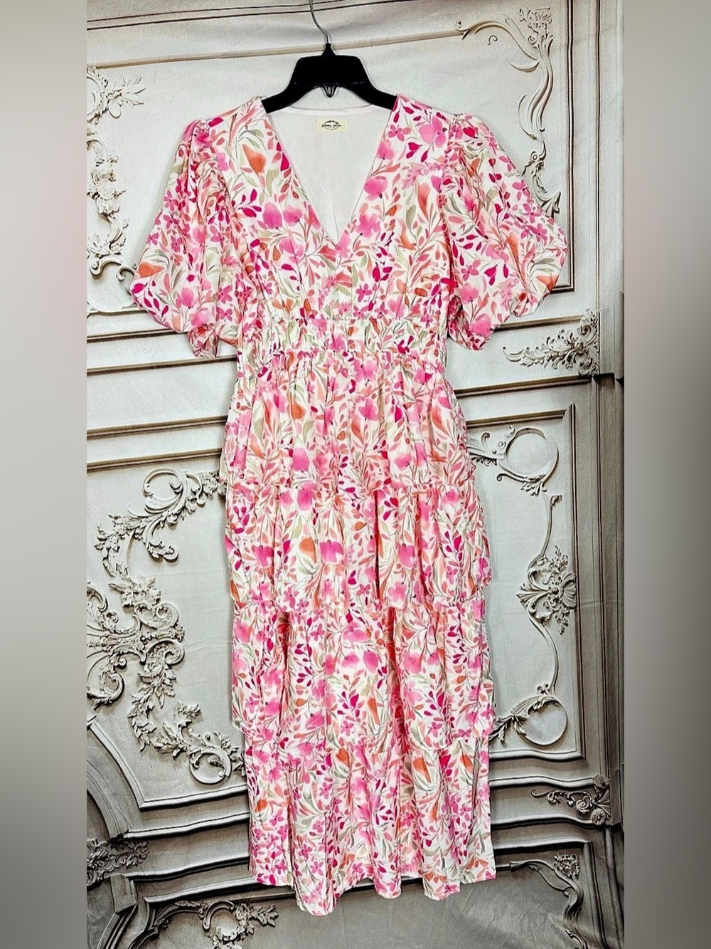 Floral Maxi Dress in Pink & White Size XL - Picture 4 of 15